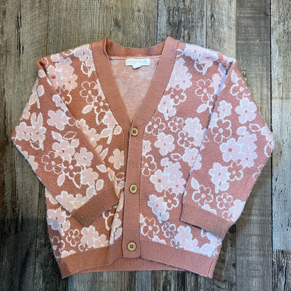 Charming Floral Kids Cardigan